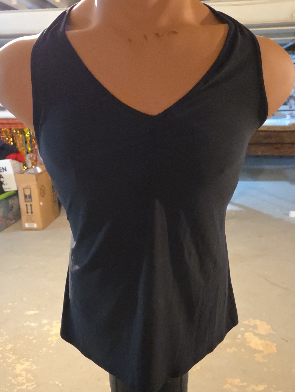 Linea Donatella Black V-Neck Sleeveless Tank